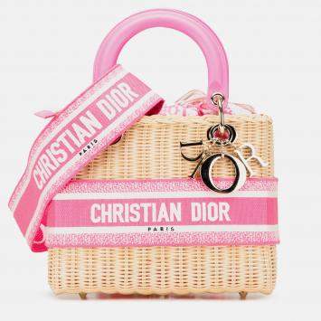 Pre Owned Dior Brown Medium Oblique Wicker Lady Dior