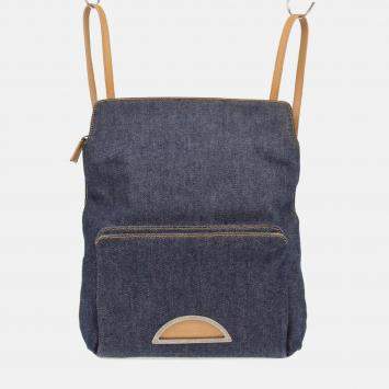 Pre Owned Christian Dior Malice Blue Denim Backpack