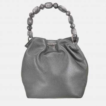 Pre Owned Christian Dior Malice Metallic Gray Leather Handbag
