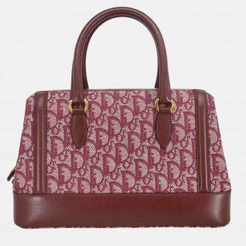 Pre Owned Christian Dior Bordeaux Trotter Canvas Top Handle Bag