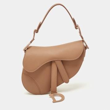 Pre Owned Dior Blush Pink Ultra Matte Leather Mini Saddle Bag