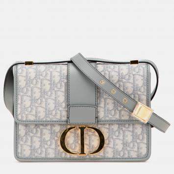 Pre Owned Dior Grey Medium Oblique Canvas 30 Montaigne Bag