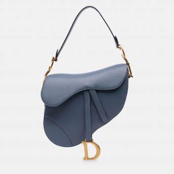 Pre Owned Dior Blue Goatskin Saddle Bag