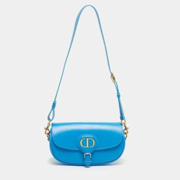 Pre Owned Dior Blue Leather East-West Bobby Shoulder Bag