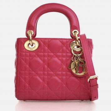 Pre Owned Dior Mini Lambskin Lady Dior Flap Bag