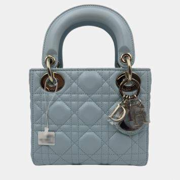Pre Owned Dior Blue Mini Cannage Lady Dior