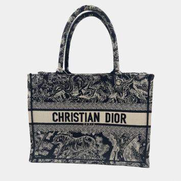 Pre Owned Dior Embroidered Medium Book Tote Bag