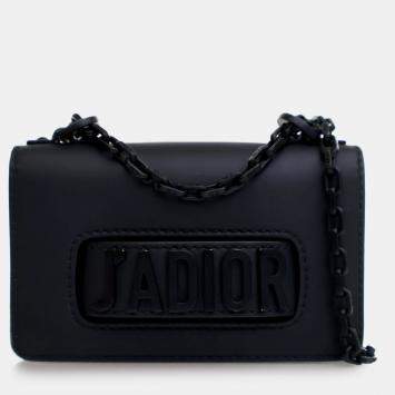 Pre Owned Dior Black Mini Ultra Matte Calfskin J'Adior Chain Flap