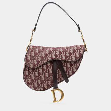 مملوكة مسبقًا Dior Red Oblique Canvas Saddle Bag