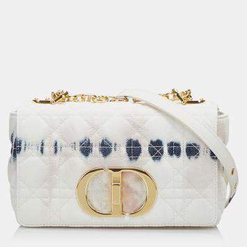 Pre Owned Dior White Small Tie Dye Denim Caro