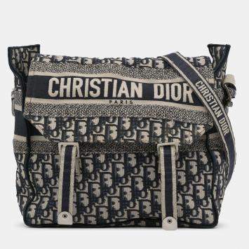 Pre Owned Dior Navy Blue Oblique Diorcamp