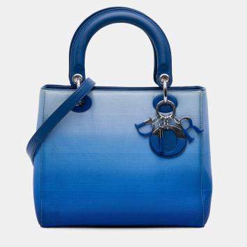 Pre Owned Dior Blue Medium Denim Ombre Lady Dior