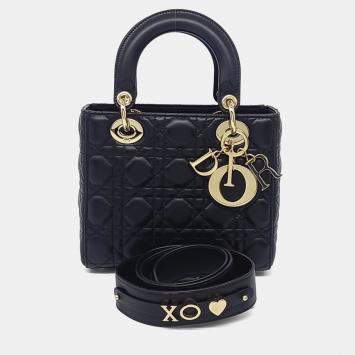 Pre Owned Dior Black Leather Lady Bag Small