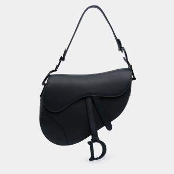 Pre Owned Dior Black Ultra Matte Calfskin Saddle Bag