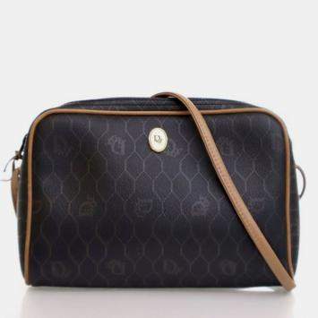 Pre Owned Dior Vintage Canvas Honeycomb Shoulder Bag