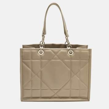 Pre Owned Dior Beige Archicannage Leather Medium Essential Tote