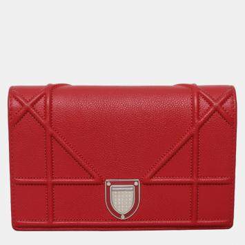 Pre Owned Diorama Wallet On Chain Pouch Bag