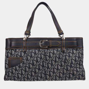 Pre Owned Christian Dior Navy Trotter Handbag