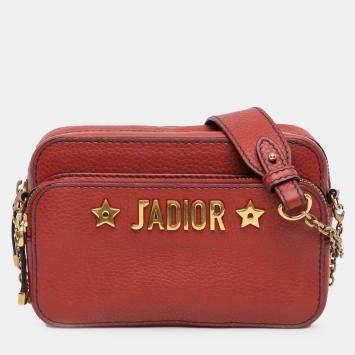 Pre Owned Dior Red Leather JAdior Camera Bag