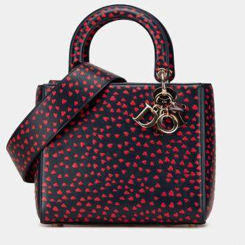 Pre Owned Dior Navy Blue Medium Calfskin I Love Paris Lady Dior