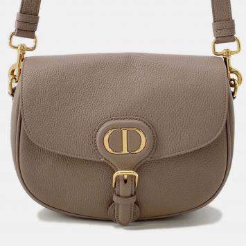 Pre Owned Dior Bobby Greige Grained Calfleather Medium Shoulder Bag