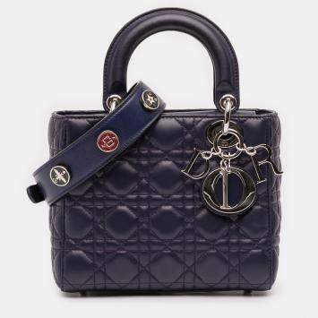 Pre Owned Dior Purple Small Lambskin Cannage My ABCDior Lady Dior