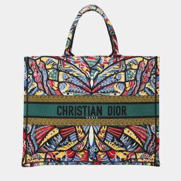 Pre Owned Dior Multicolor Canvas Large Book Tote Bag