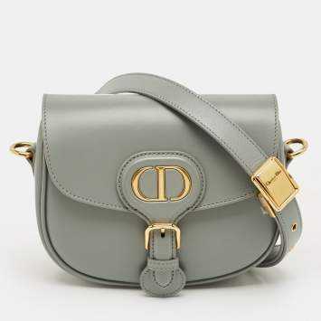 Pre Owned Dior Bobby Small Grey Leather Crossbody Bag