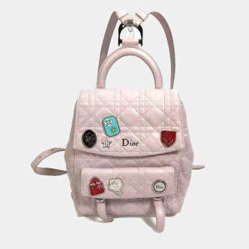 مملوكة مسبقًا Christian Dior Cannage Stardust Small Backpack Ginza Exclusive Leather Soft Pink