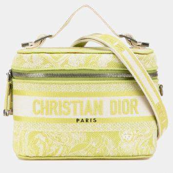 Pre Owned Christian Dior Dior Toile Joue D'Hui Vanity Bag Handbag Shoulder Green Jacquard