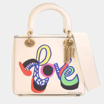 Pre Owned Dior Medium Niki De Saint Phalle Love Calfskin Lady Dior