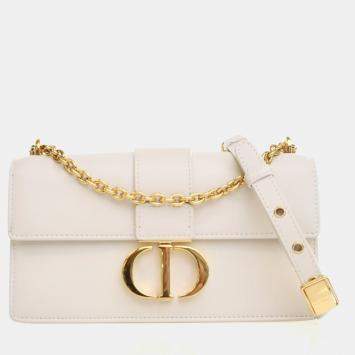 Pre Owned Dior White Calfskin 30 Montaigne East-West Bag