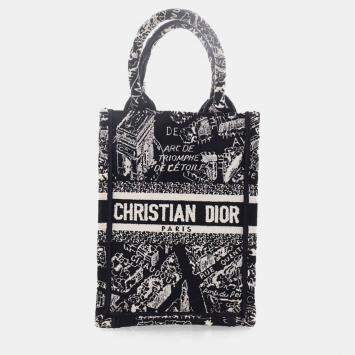 Pre Owned Dior Mini Canvas Vertical Tote