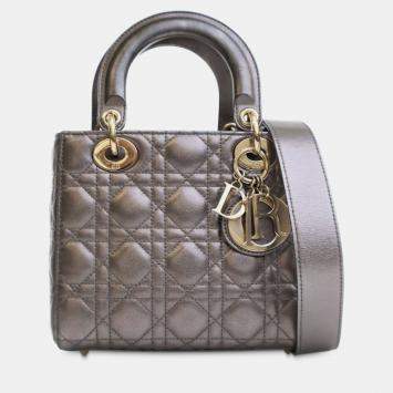 Pre Owned Dior Small Metallic Lambskin Cannage My ABCDior Lady Dior