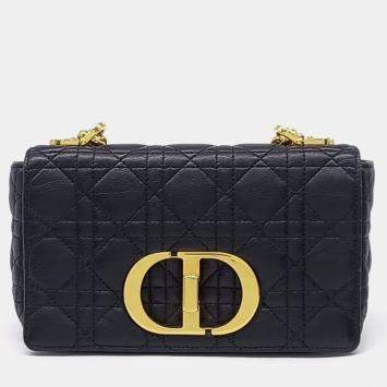 Pre Owned Dior Black Leather Carobag Small