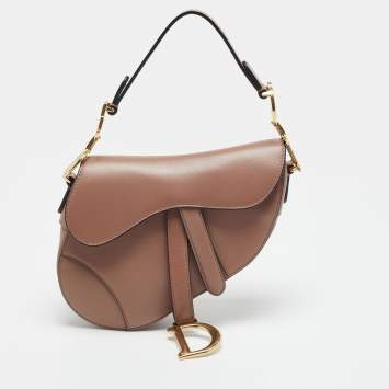 Pre Owned Dior Saddle Mini Dusty Pink Leather Bag