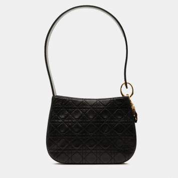 Pre Owned حقيبة كتف كاناج جلد حمل أسود ديور