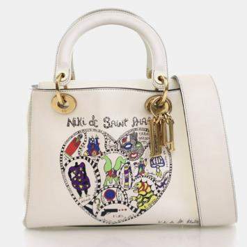 مملوكة مسبقًا حقيبة ديور ليدي ديور جلد عجل متوسطة