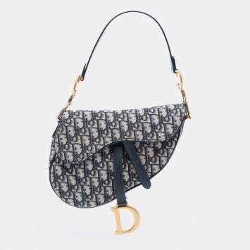 مملوكة مسبقًا Dior Blue Oblique Canvas Saddle Bag