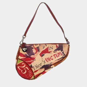 Pre Owned Christian Dior Red Victim Saddle Handbag