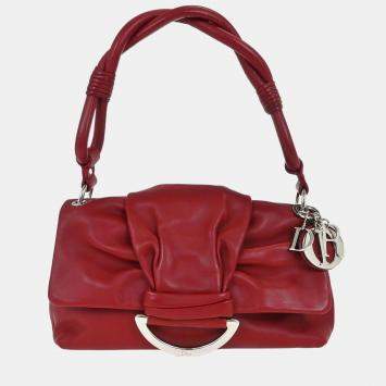 Pre Owned Christian Dior Red Demi Lune Handbag