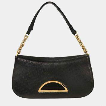 Pre Owned Christian Dior Trotter Malice Gray Jacquard Canvas Top Handle Bag