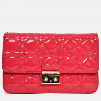 Pre Owned محفظة على سلسلة ديور ميس ديور وردية لامعة