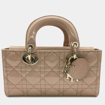 مملوكة مسبقًا Dior Brown Small Patent Cannage Lady D-Joy