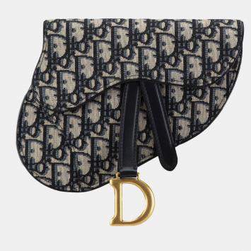 مملوكة مسبقًا Dior Blue Oblique Canvas Saddle Belt Bag