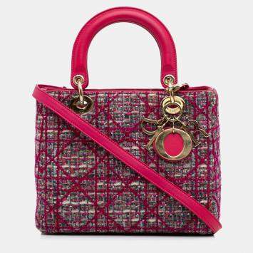 مملوكة مسبقًا Dior Pink Medium Tweed Macrocannage Lady Dior