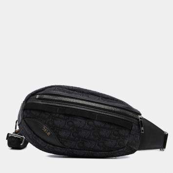 Pre Owned Dior Black Oblique Scarab Sling