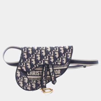 Pre Owned Dior Saddle Canvas, Leather Belt Bag