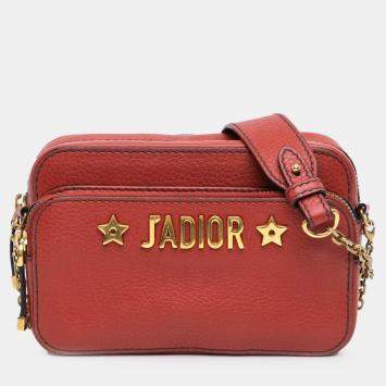 Pre Owned Dior Red Leather JAdior Camera Bag