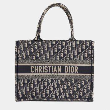 Pre Owned حقيبة يد توتس ديور بوك وسط قماش أزرق